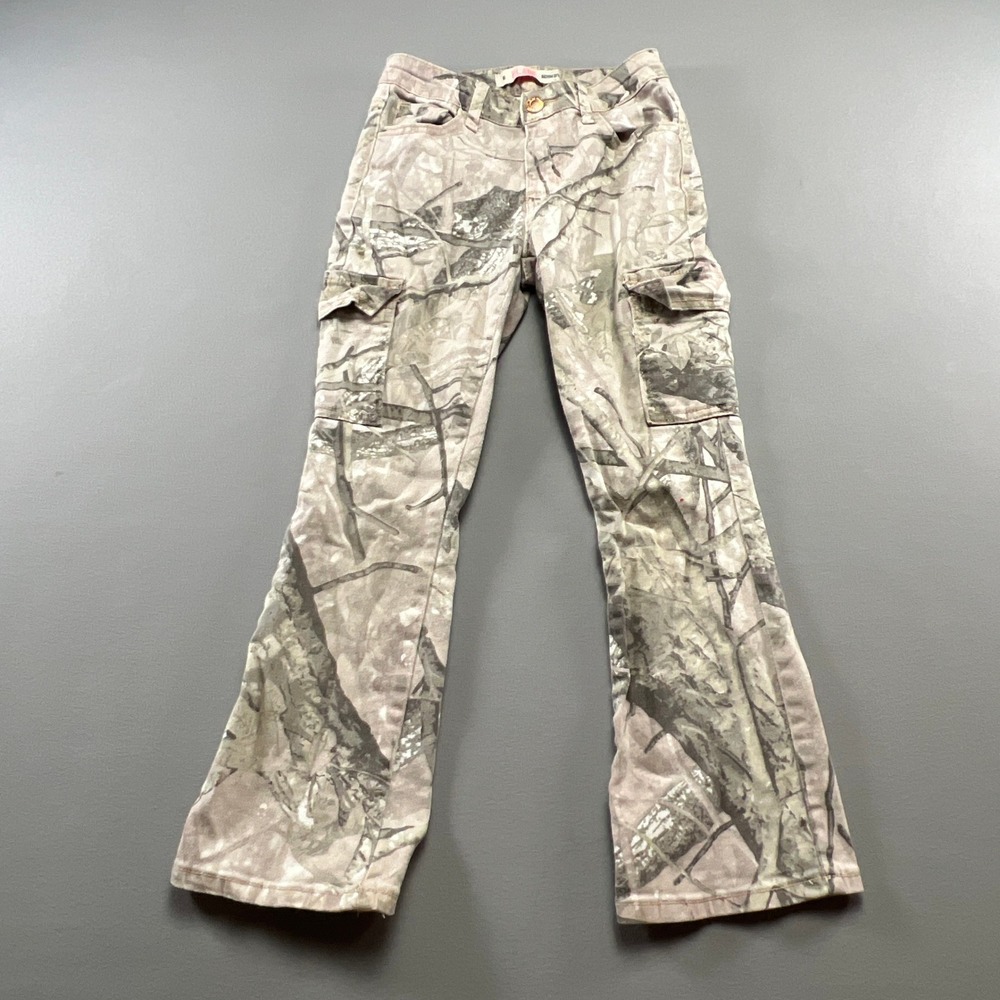 Denim Diva Cargo Pants Girls 8 Multicolor Camouflage Cotton Stretch Flare Leg